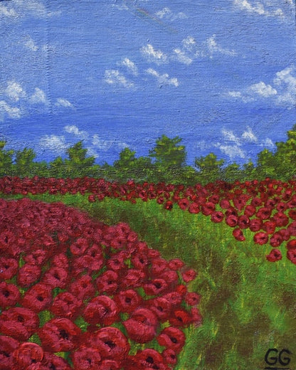 Poppies and Rainbows - Paper Art Print