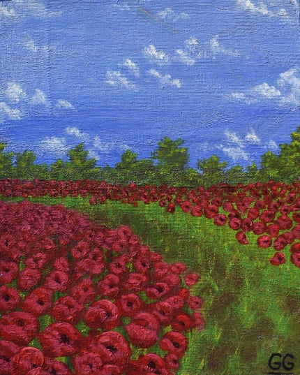 Poppies and Rainbows - Paper Art Print